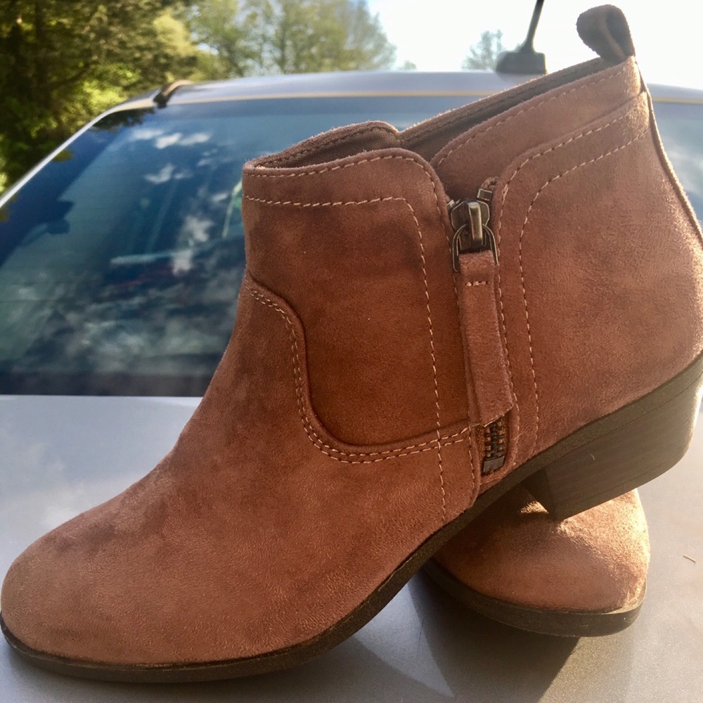 Taupe Brown Suede Ankle Boots